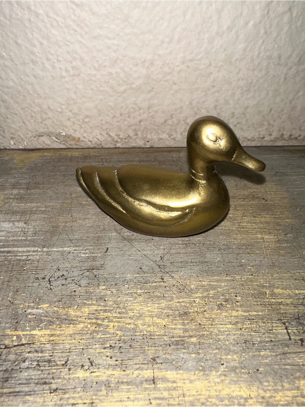 Vintage Solid Brass Small Duck